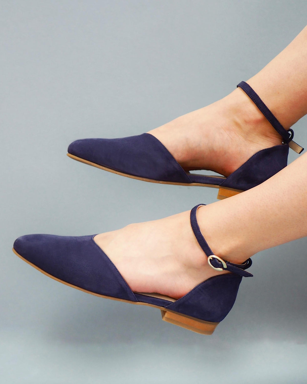 Ankle Strap Navy Blue Suede Flat Shoes Navy Blue Flat Shoes Uk Online