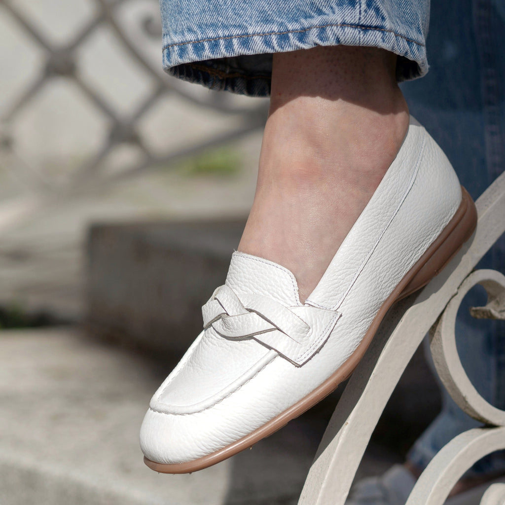 Lisa braid loafer white