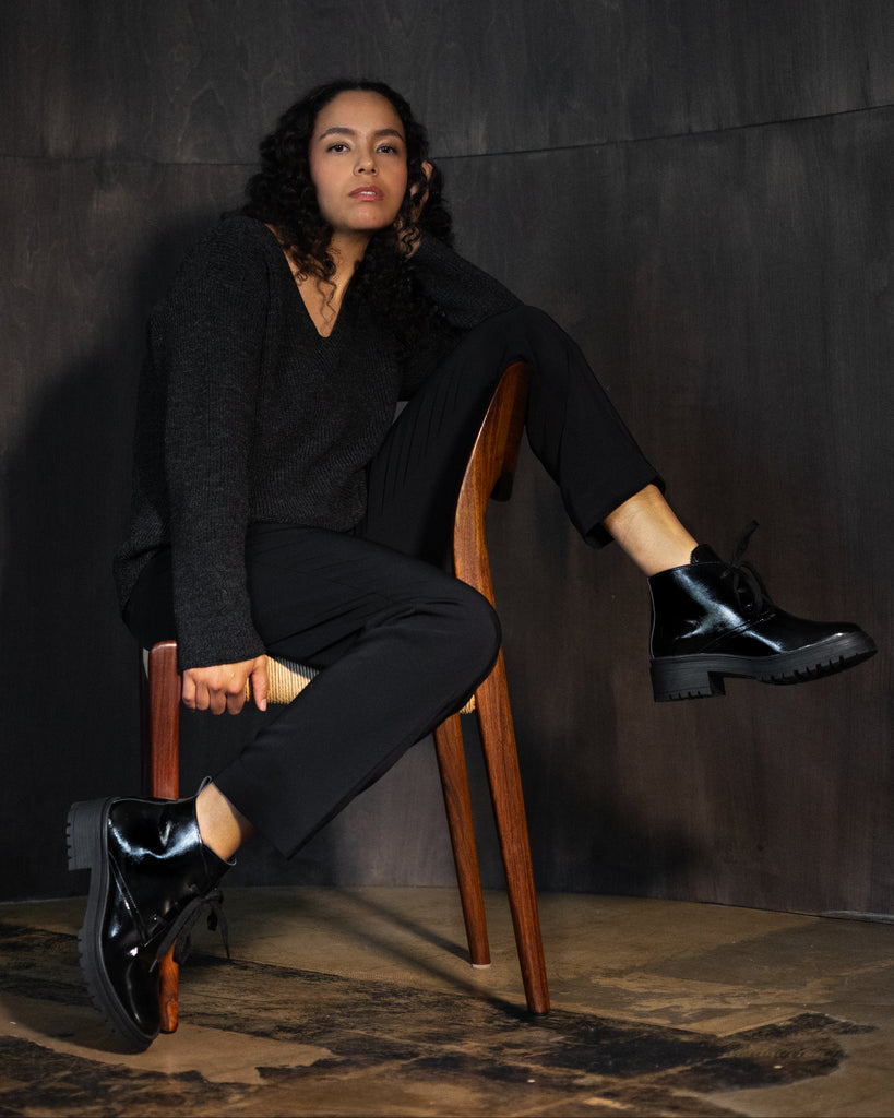 Sonia lace-up bootie crush patent 