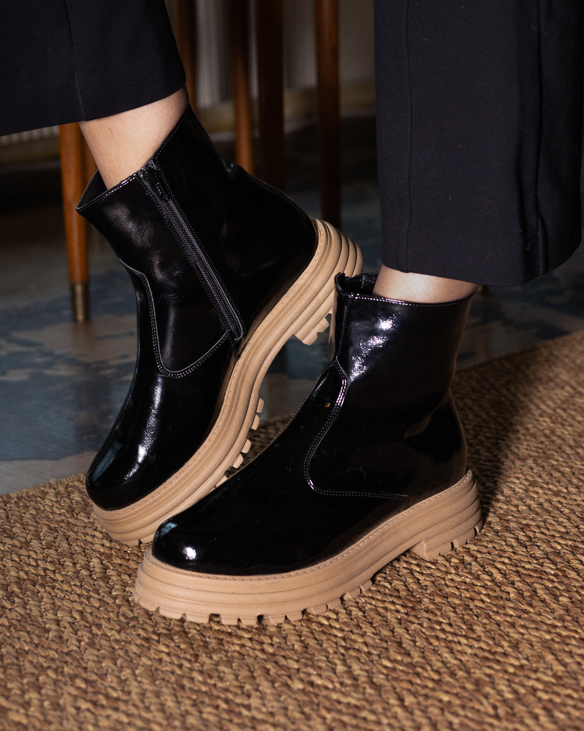 Wishbone Ines Boot Ines ankle boot black crush patent | PALMROTH