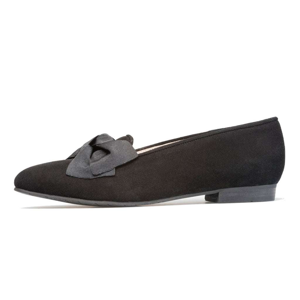 Emelie bow loafer black suede