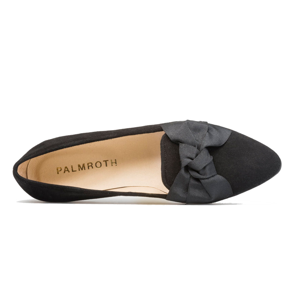 Emelie bow loafer black suede