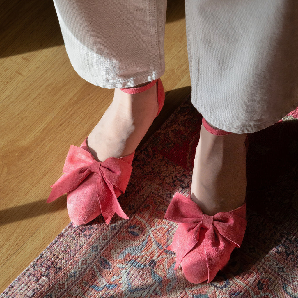 Elena bow sandal coral