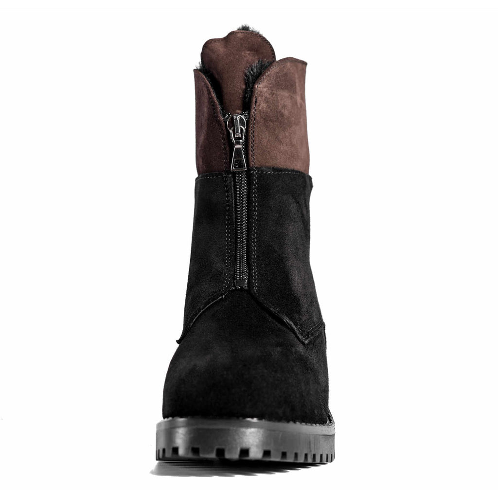 Front zipper boot black/brown