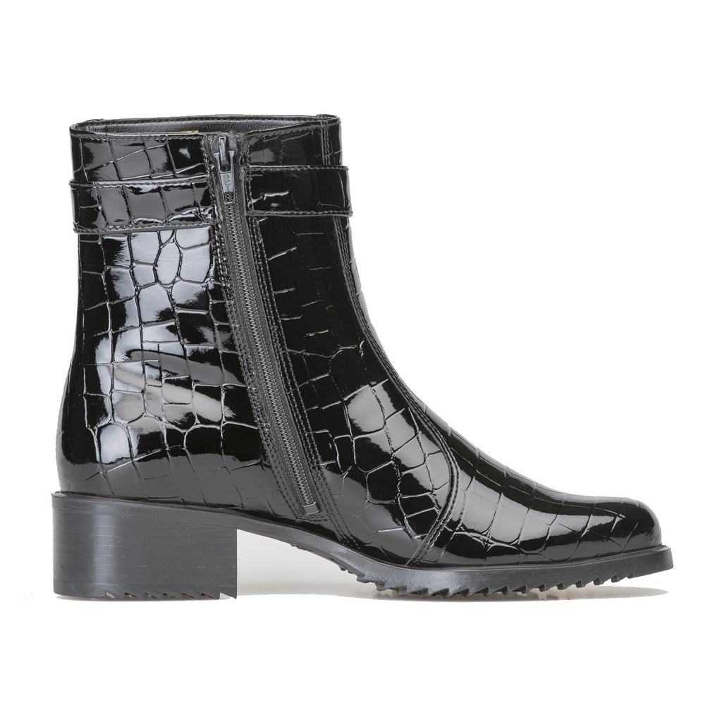 Pertti Palmroth ankle boot patent croco