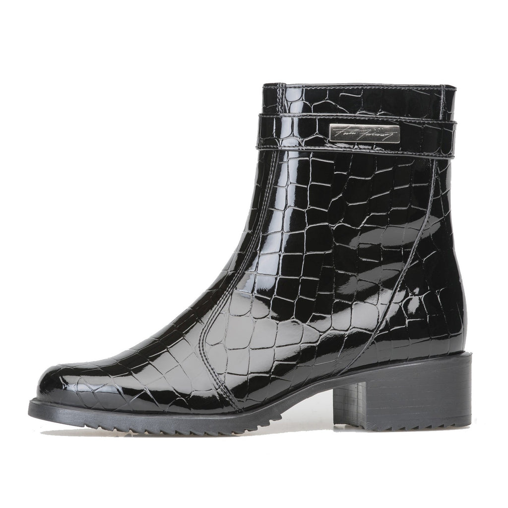 Pertti Palmroth ankle boot patent croco