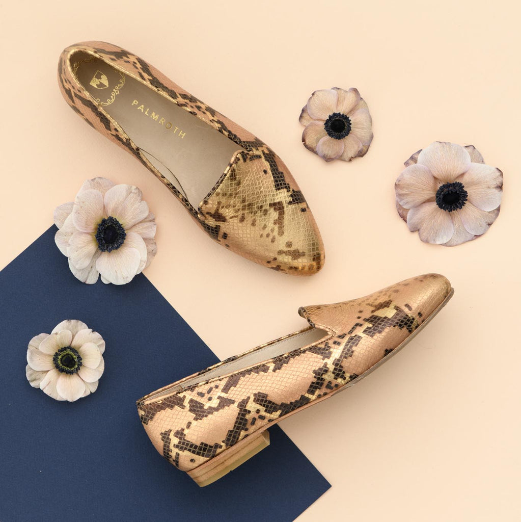 Emelie loafer Blush gold snake