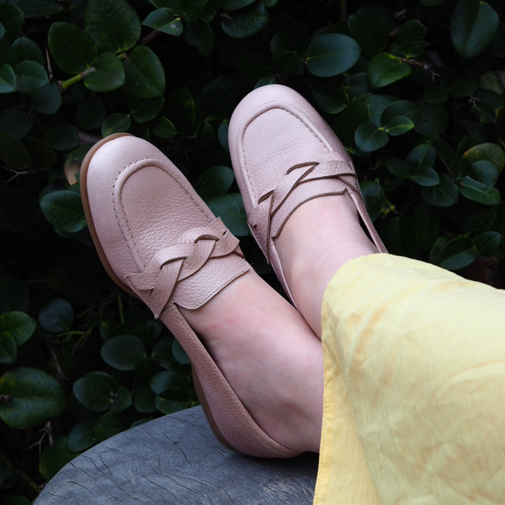 Lisa braid loafer nude